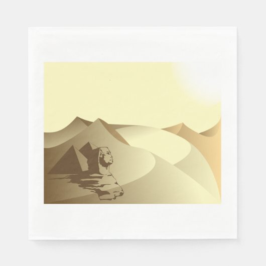 Serviette En Papier Sphinx Dans Le Désert (Devant)