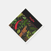 Serviette En Papier Spices poivre nom motif noir (Coin)