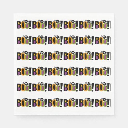 Serviette En Papier Spider BOO Halloween (Devant)