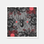 Serviette En Papier Spider Floral design style gothique (Devant)