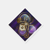 Serviette En Papier Spider Steampunk sur Arrière - plan pourpre (Coin)