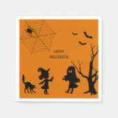Serviette En Papier Spider Web Black Cat Papier Napkin (Devant)
