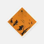 Serviette En Papier Spider Web Black Cat Papier Napkin (Coin)