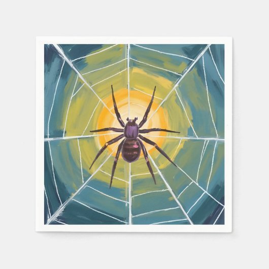 Serviette En Papier Spider Web Éffrayant Halloween Party (Devant)
