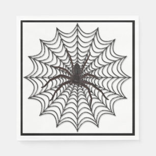 Serviette En Papier Spider Web Et Black Spider Halloween