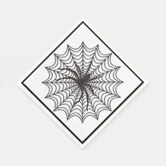 Serviette En Papier Spider Web Et Black Spider Halloween (Coin)