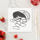 Serviette En Papier Spilled Beans Black and White Outline (En situation)