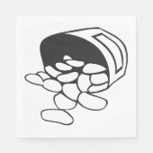 Serviette En Papier Spilled Beans Black and White Outline (Devant)