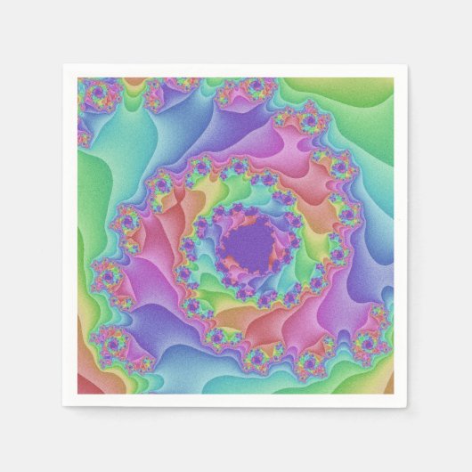 Serviette En Papier Spirale arc-en-ciel Pastel (Devant)