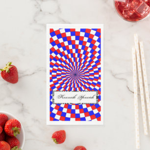 Serviette En Papier Spirale bleue rouge blanc par Kenneth Yoncich
