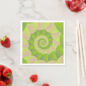 Serviette En Papier Spirale en rose et vert (En situation)