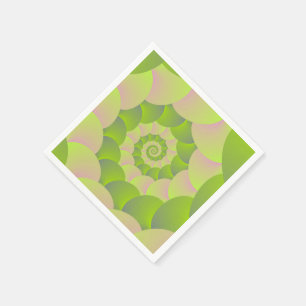 Serviette En Papier Spirale en rose et vert