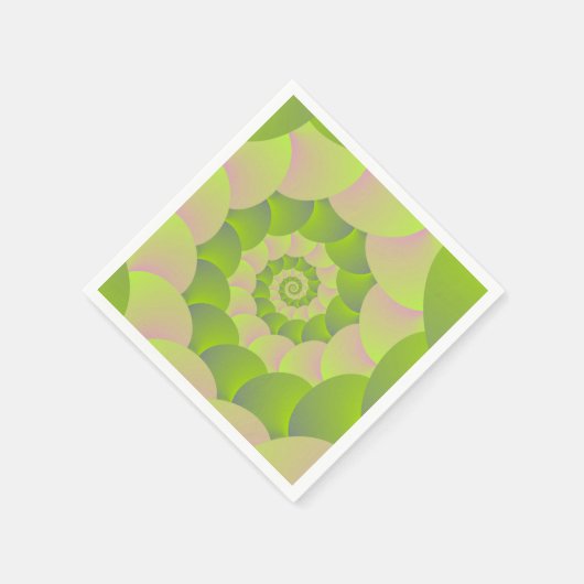 Serviette En Papier Spirale en rose et vert (Coin)