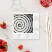 Serviette En Papier spirale noire et blanche (En situation)