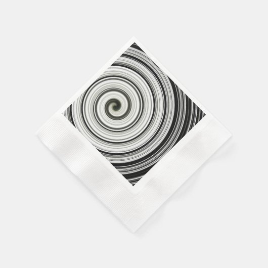 Serviette En Papier spirale noire et blanche (Coin)