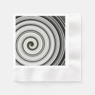 Serviette En Papier spirale noire et blanche