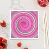 Serviette En Papier spirale rose et verte (En situation)