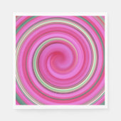 Serviette En Papier spirale rose et verte (Devant)
