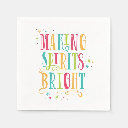 Serviette En Papier Spirits Lumineux Colorful Holiday Cocktail Napkin (Devant)