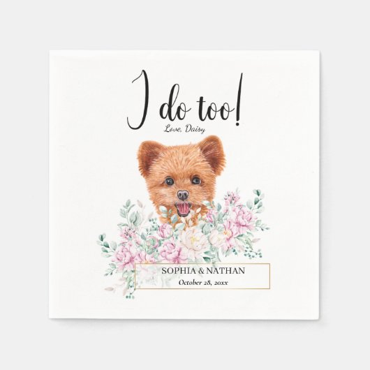 Serviette En Papier Spitzpoo Chien Mariage Cocktail Serviettes (Devant)