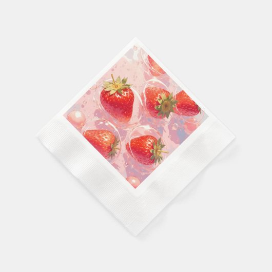 Serviette En Papier Splash fraise (Coin)