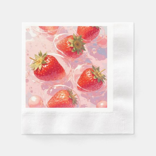 Serviette En Papier Splash fraise (Devant)