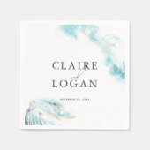 Serviette En Papier Splashing Blue Waves Coastal Wedding (Devant)