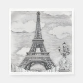 Serviette En Papier Splendide Fête de la Tour Eiffel  (Devant)