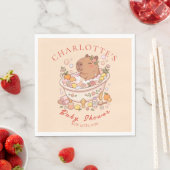 Serviette En Papier Splish Splash Capybara Baby Girl Shower (En situation)