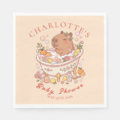 Serviette En Papier Splish Splash Capybara Baby Girl Shower (Devant)