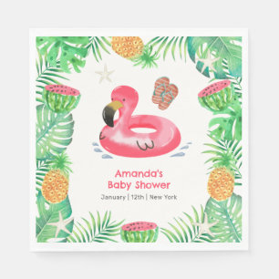 Serviette En Papier Splish Splash Fête Bébé Tropicale Piscine
