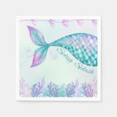 Serviette En Papier Splish Splash Mermaid Bash Cocktail Napkin (Devant)
