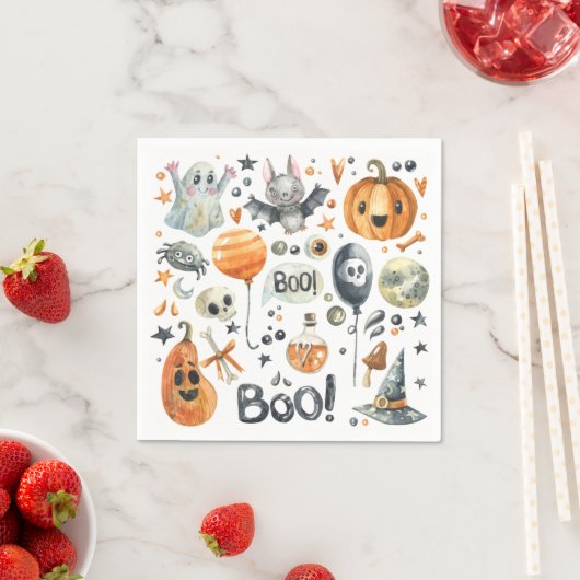 Serviette En Papier Spooktacular Halloween | Cocktail Napkin (En situation)