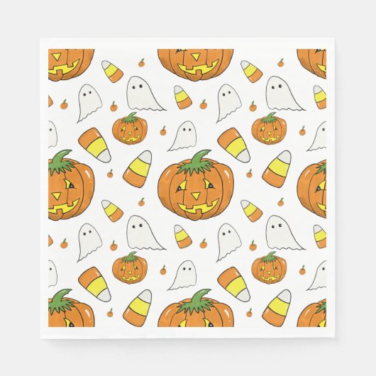 Serviette En Papier Spooky Cute Halloween Pumpkin Paper Napkins (Devant)