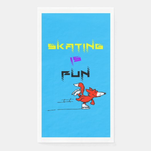 Serviette En Papier Sport Chiot Figure Fox Buddy Patinage (Devant)