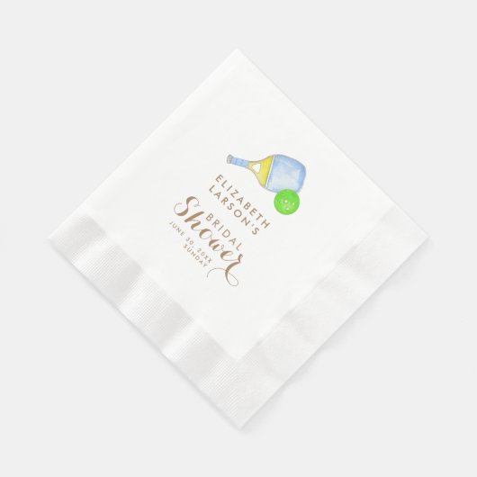 Serviette En Papier Sports Aquarelle Pickleball Thématique Mariée (Coin)