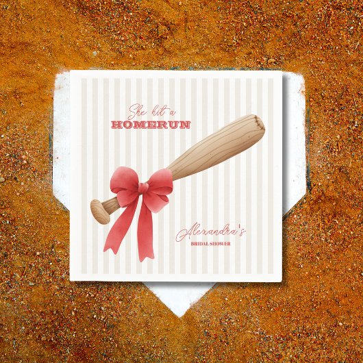 Serviette En Papier Sports Baseball Coup de circuit  Réception de mari