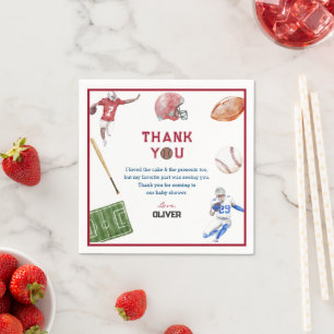 Serviette En Papier Sports de baseball vintage fête d'anniversaire