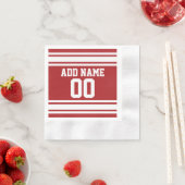 Serviette En Papier Sports Jersey with Your Name and Number (En situation)