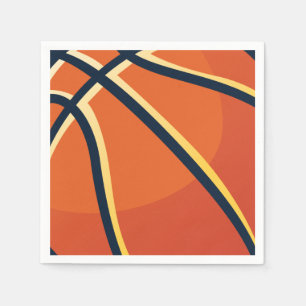 Serviette En Papier Sports Orange Basketball fête d'anniversaire