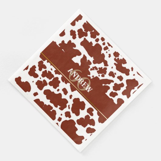 Serviette En Papier Spots de vache personnalisés Imprimer Fermier Anni (Coin)