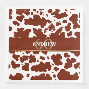 Serviette En Papier Spots de vache personnalisés Imprimer Fermier Anni