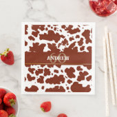 Serviette En Papier Spots de vache personnalisés Imprimer Fermier Anni (En situation)