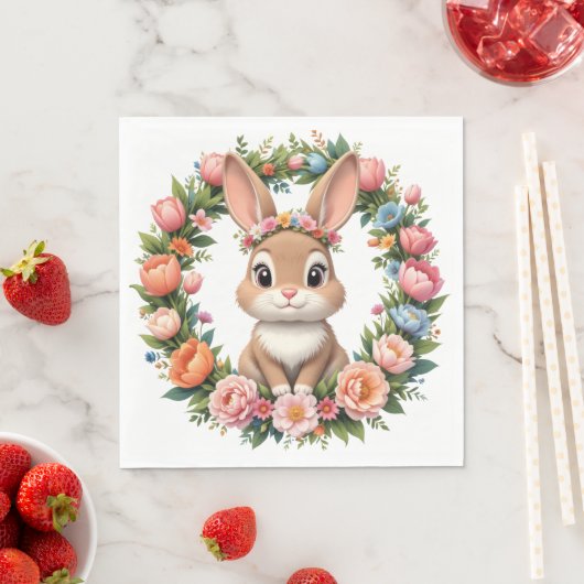 Serviette En Papier Spring Bunny Easter  (En situation)