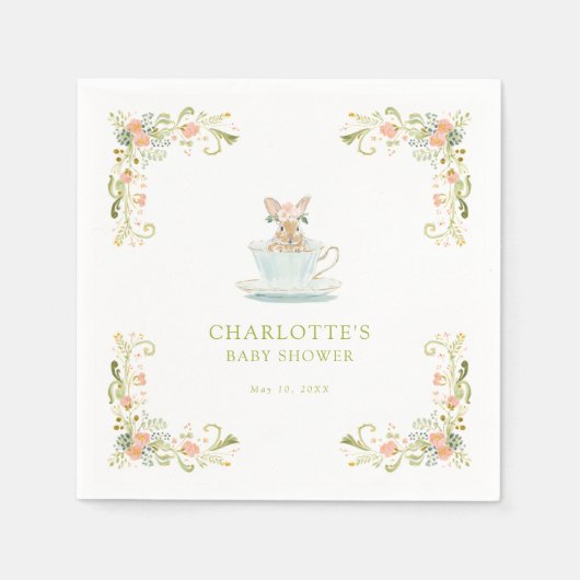 Serviette En Papier Spring Bunny Tea Party Baby Shower (Devant)