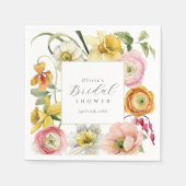 Serviette En Papier Spring Garden Bright Floral Bridal Shower  (Devant)