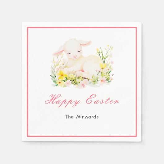 Serviette En Papier Spring Lamb Easter Brunch (Devant)