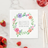 Serviette En Papier Spring Pink Floral Blessed Beyond Measure (En situation)