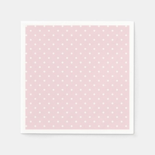 Serviette En Papier Spring Polka Dots Classic | Douce Teinte Rose (Devant)