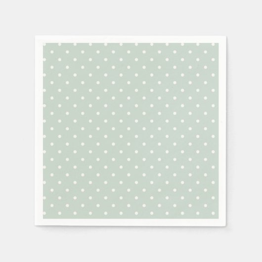 Serviette En Papier Spring Polka Dots Classic | Sage Muted (Devant)
